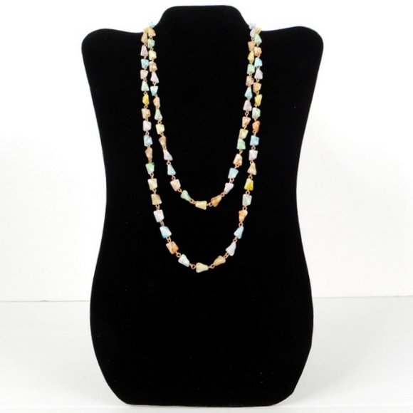 Beaded Chain Necklace Multicolor 45 inch Retro Fashion Vtg 1960s Unbranded - Picture 1 of 5